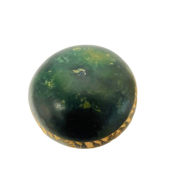 Handcrafted Decorative Gourd Bowl With Intricate Patterns 4 1/3" Green Beige - Picture 3 of 7